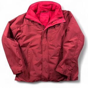 Lands’ End Women’s Red 3-in-1 Waterproof Fleece Lined Interchange Jacket
